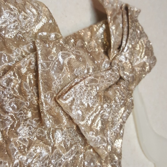 STUNNING GOLD 60s Cocktail dress - Picture 4 of 8